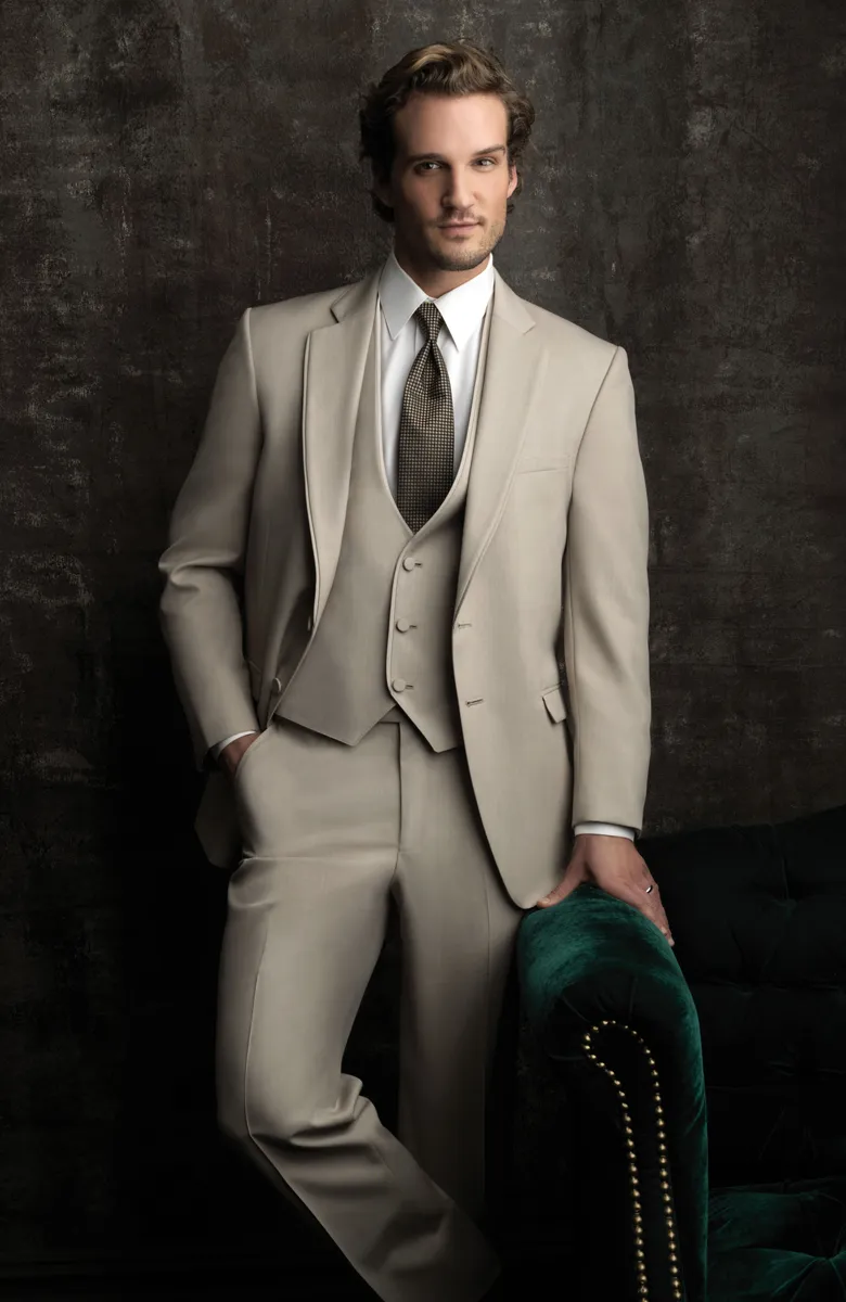 Tan three piece suit
