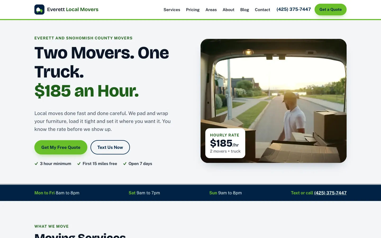 Everett Local Movers home page