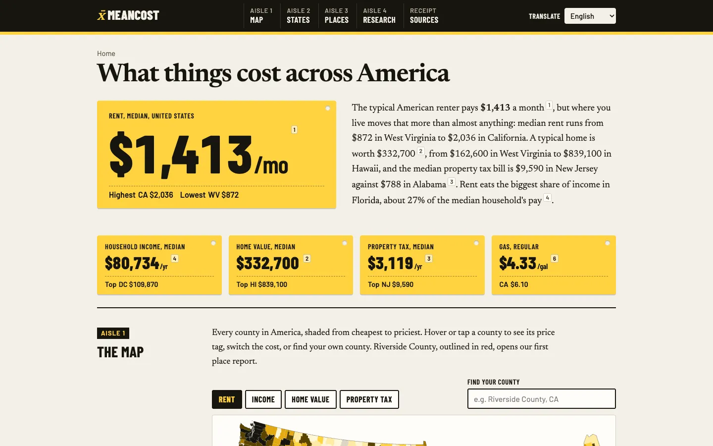 MeanCost home page