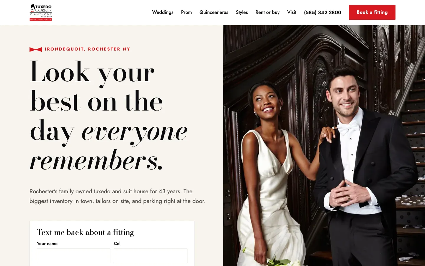 Tuxedo Corner home page